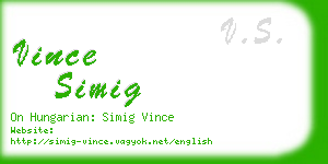 vince simig business card